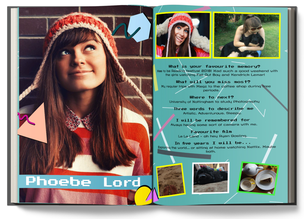 Hardback and paperback leavers' yearbooks, created together online