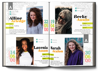 Example Profiles yearbook spread