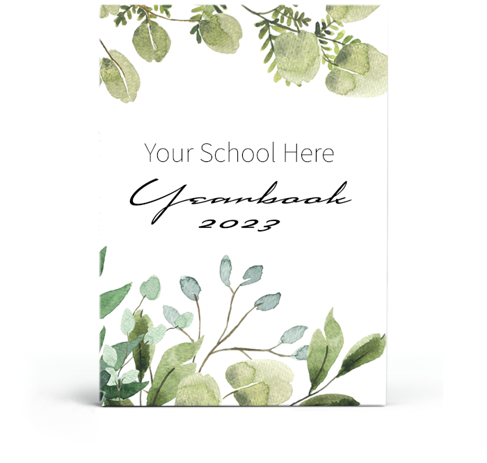 Standard hardback yearbook with custom cover design